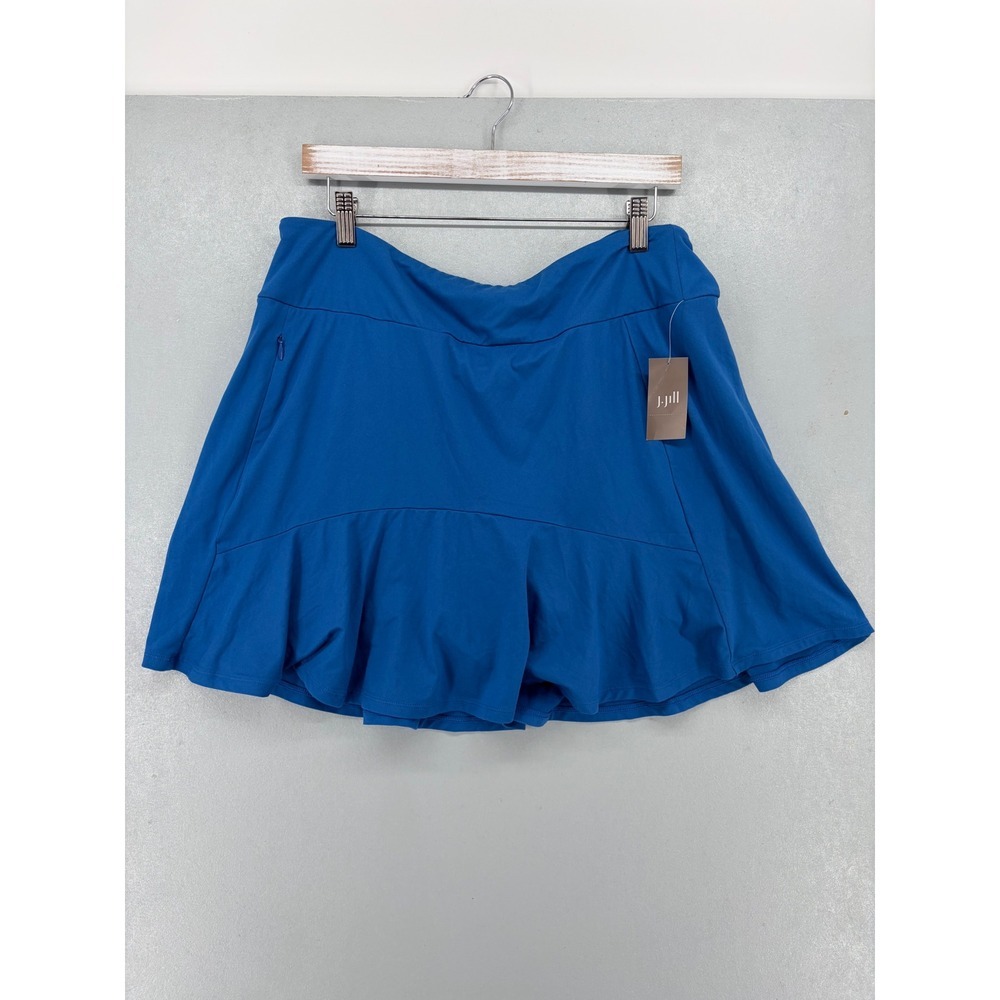 J. Jill Fit Supreme Stretch‎ Skort Women Medium Blue Flounce Hem Athletic NEW